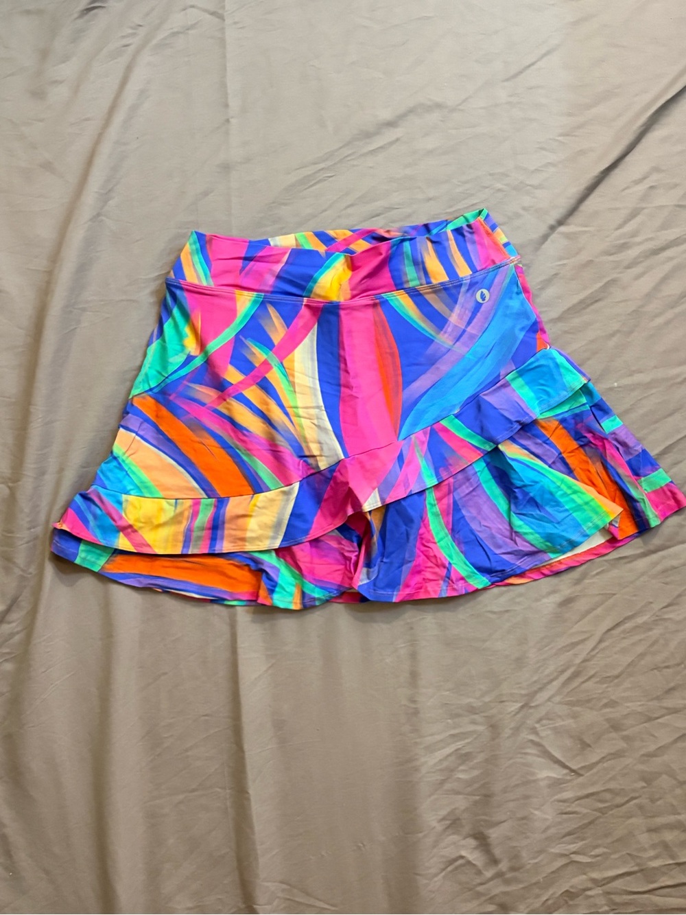 Bright Multi-Color Ruffle Athletic Skirt
